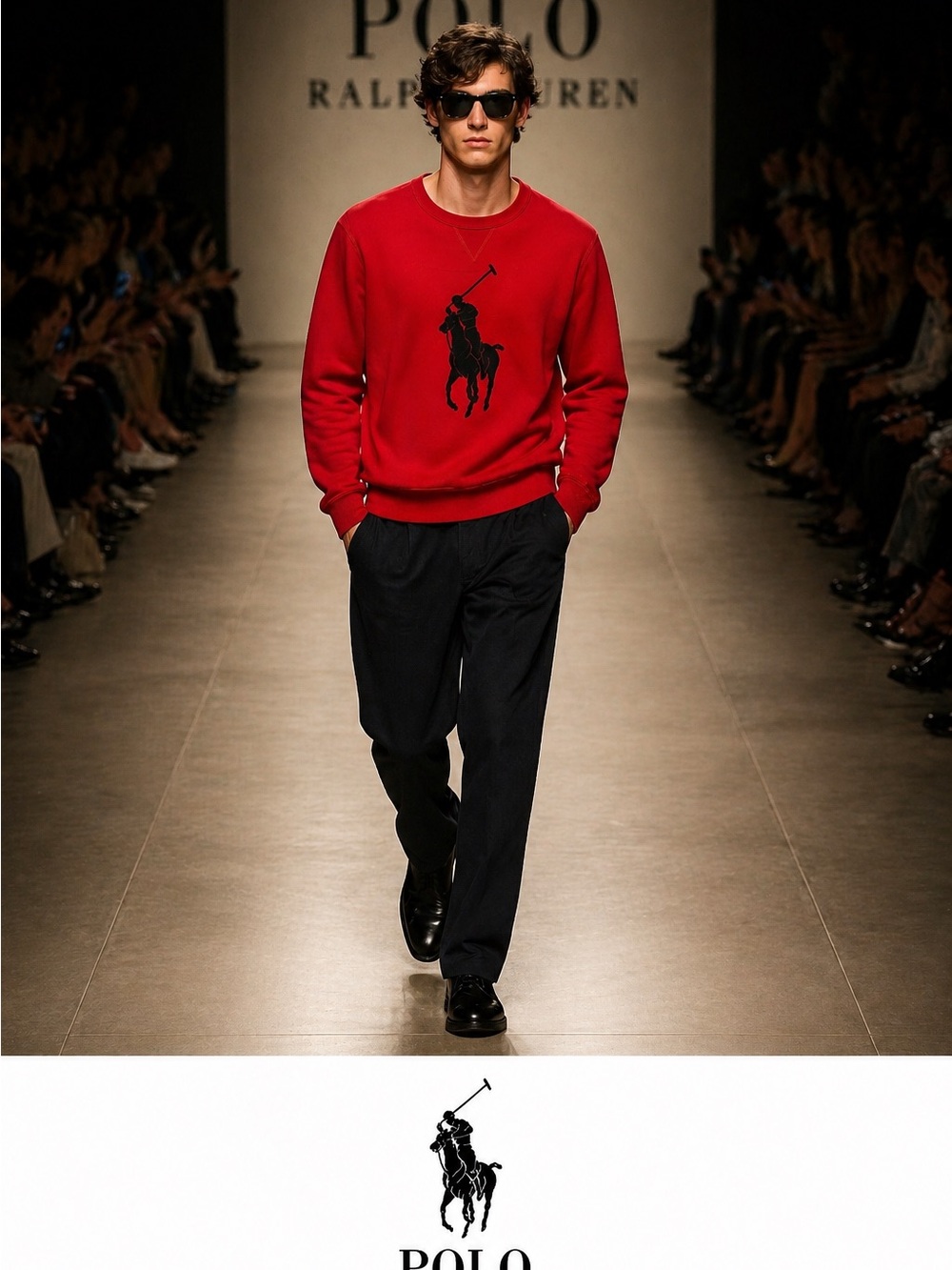 Ralph Lauren Red Sweater with Polo Player Logo